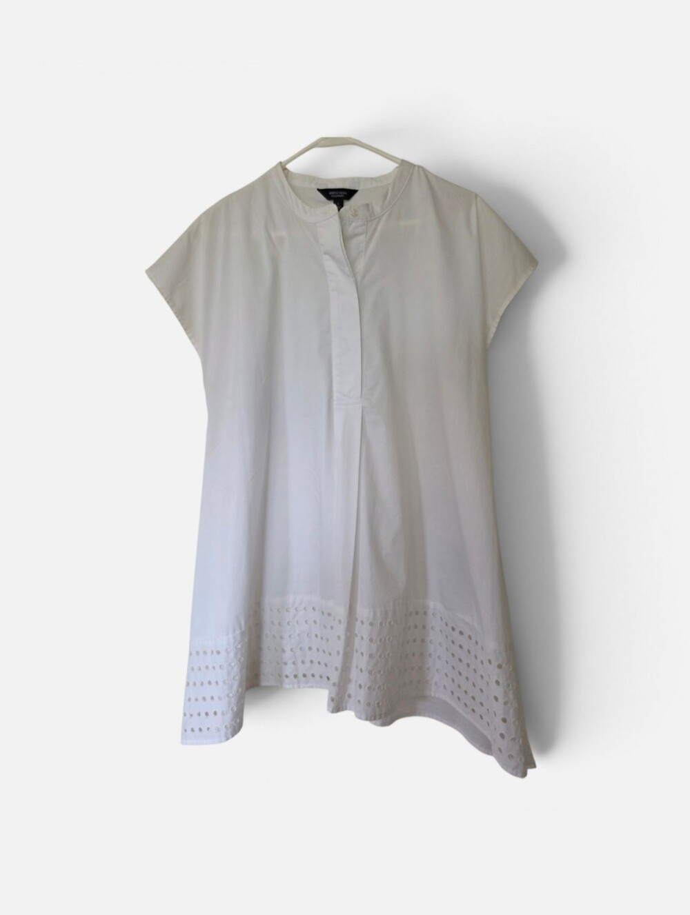 Simply Vera Vera Wang White Eyelet Embroidery Tunic Top Dress | Size L
